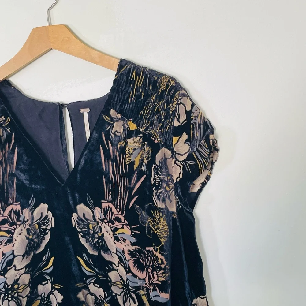 Free People Velvet Mystic Charm Babydoll Mini Long Sleeve Tunic Dress Size S - Picture 5 of 11